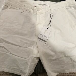 Robert Graham White Flat Front Men's Shorts